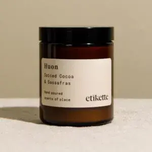 Etikette Soy Candle - Spiced Cocoa & Sassafras