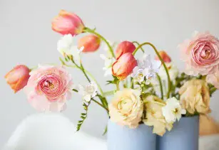 Pastels Soft muted shades for a romantic feel